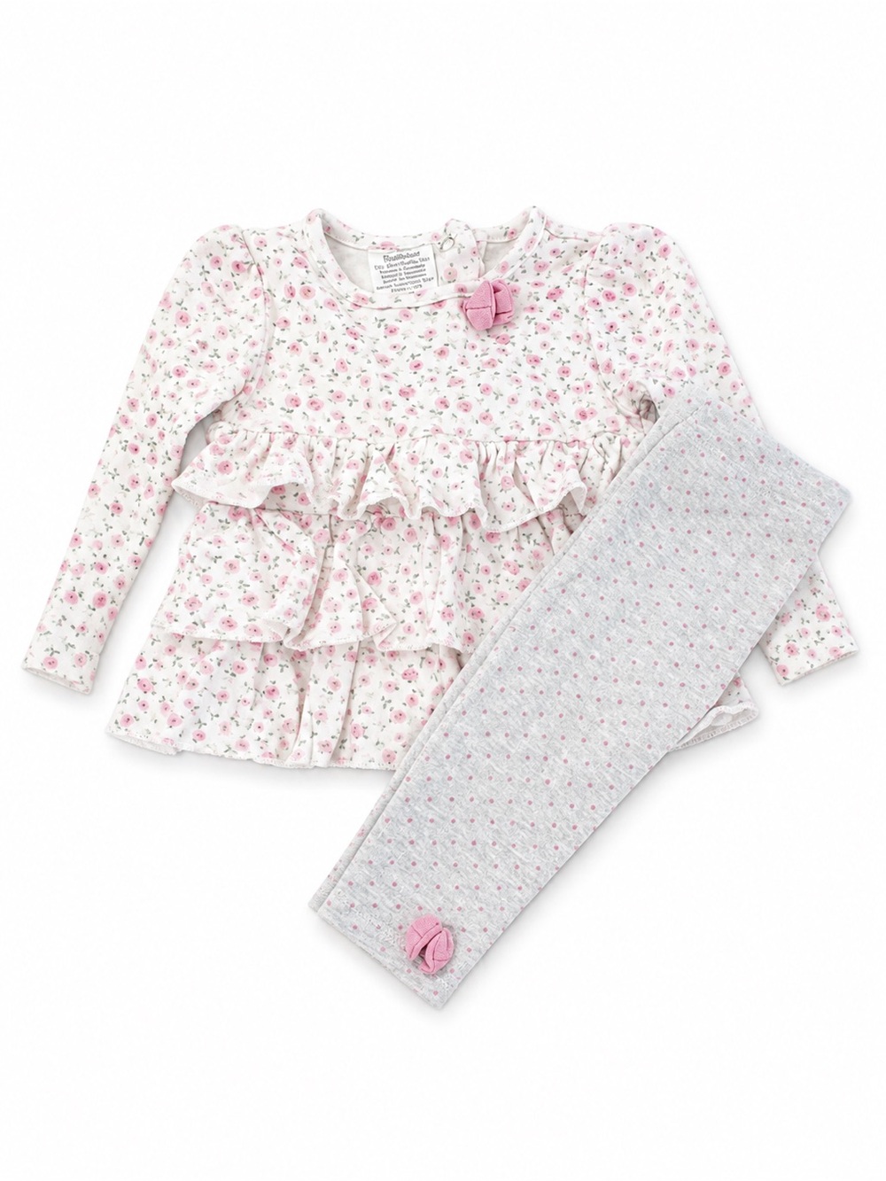 Girls Laura Ashley Floral Ruffle Two-Piece Set - Pink